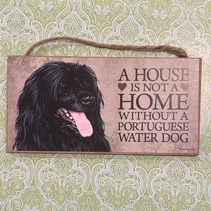 Portuguese Water Dog Wall Sign - Black and Brown